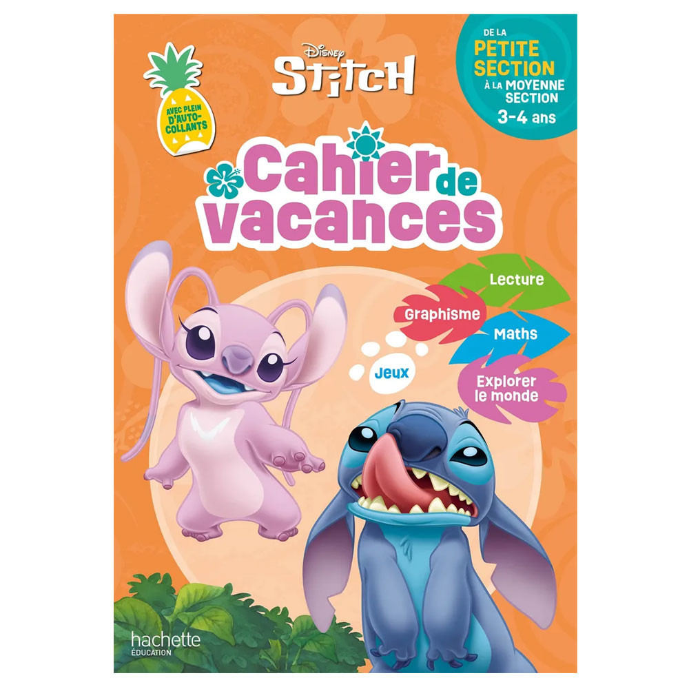 Disney - Stitch -  De la Petite Section à la Moyenne Section - Cahier de vacances 2026