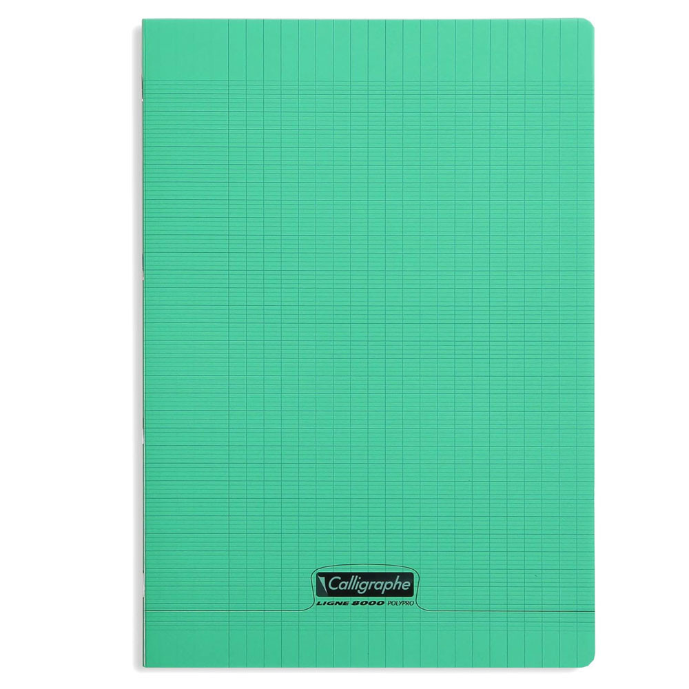 Calligraphe 8000 - Cahier polypro A4 (21x29,7cm) - 192 pages - grands carreaux (Seyes) - vert