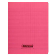 Cahier polypro - 24 x 32 cm - Calligraphe - 96 pages grand carreaux - Rouge