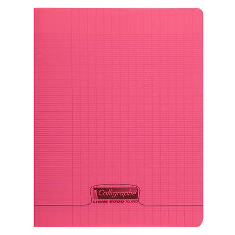 Cahier polypro - 24 x 32 cm - Calligraphe - 96 pages grand carreaux - Rouge