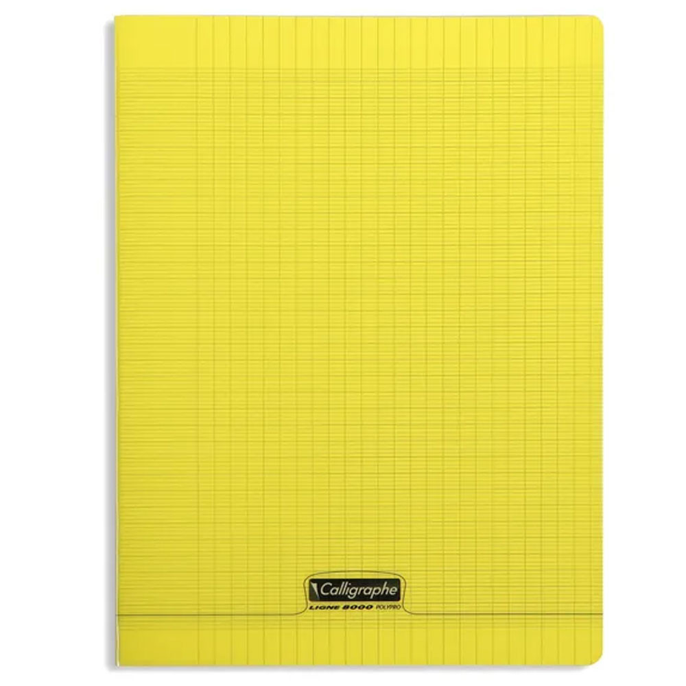 Calligraphe 8000 - Cahier polypro A4 (21x29,7cm) - 192 pages - grands carreaux (Seyes) -Jaune