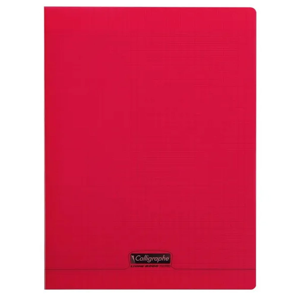 Calligraphe 8000 - Cahier polypro A4 (21x29,7cm) - 192 pages - grands carreaux (Seyes) -Rouge