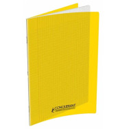 Conquérant Classique - Cahier polypro 24 x 32 cm - 140 pages - grands carreaux (Seyes) - jaune