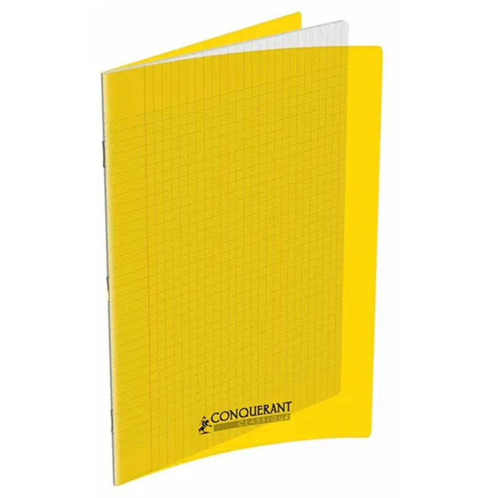 Conquérant Classique - Cahier polypro 24 x 32 cm - 140 pages - grands carreaux (Seyes) - jaune