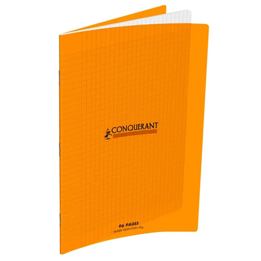 Conquérant Classique - Cahier polypro 24 x 32 cm - 96 pages - grands carreaux (Seyes) - Orange
