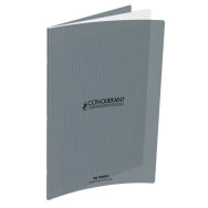 Conquérant Classique - Cahier polypro 24 x 32 cm - 96 pages - grands carreaux (Seyes) - Gris