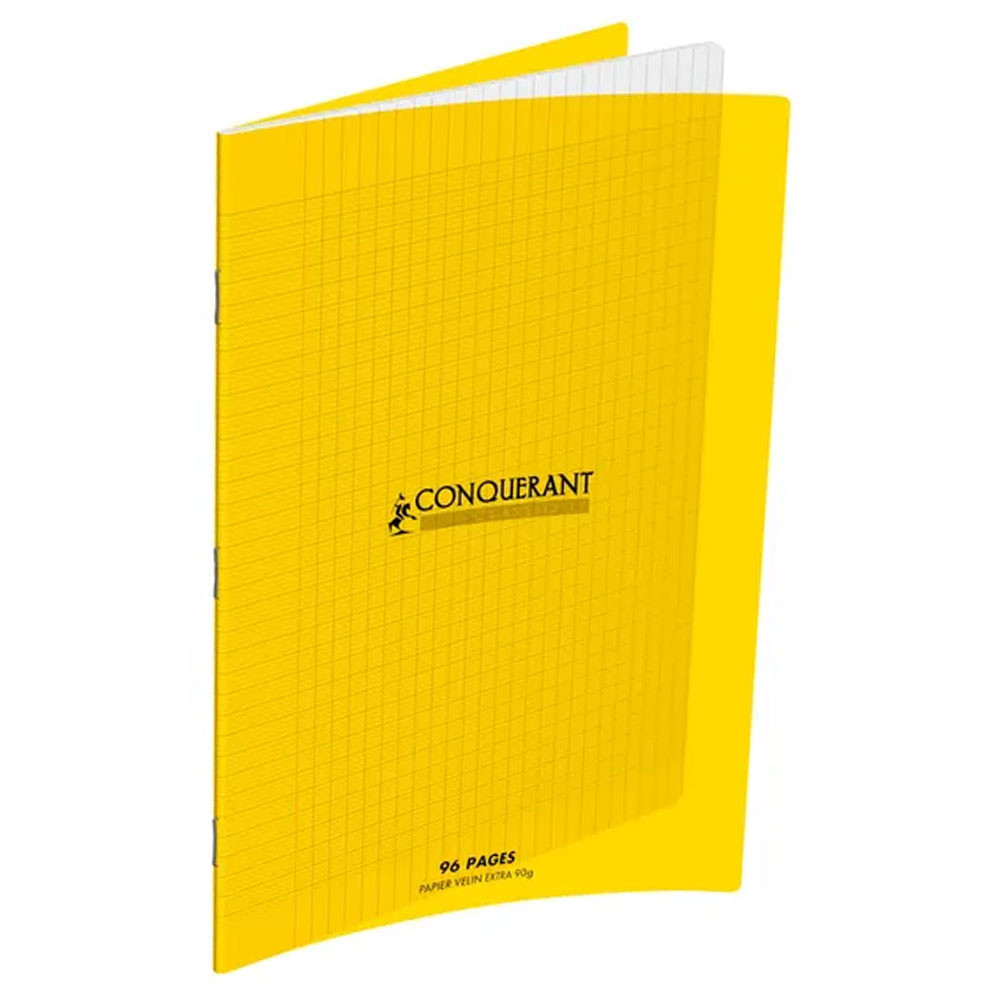 Conquérant Classique - Cahier polypro 24 x 32 cm - 96 pages - grands carreaux (Seyes) - Jaune