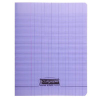 Cahier polypro - 17 x 22 cm - Calligraphe - 192 pages grand carreaux - Violet