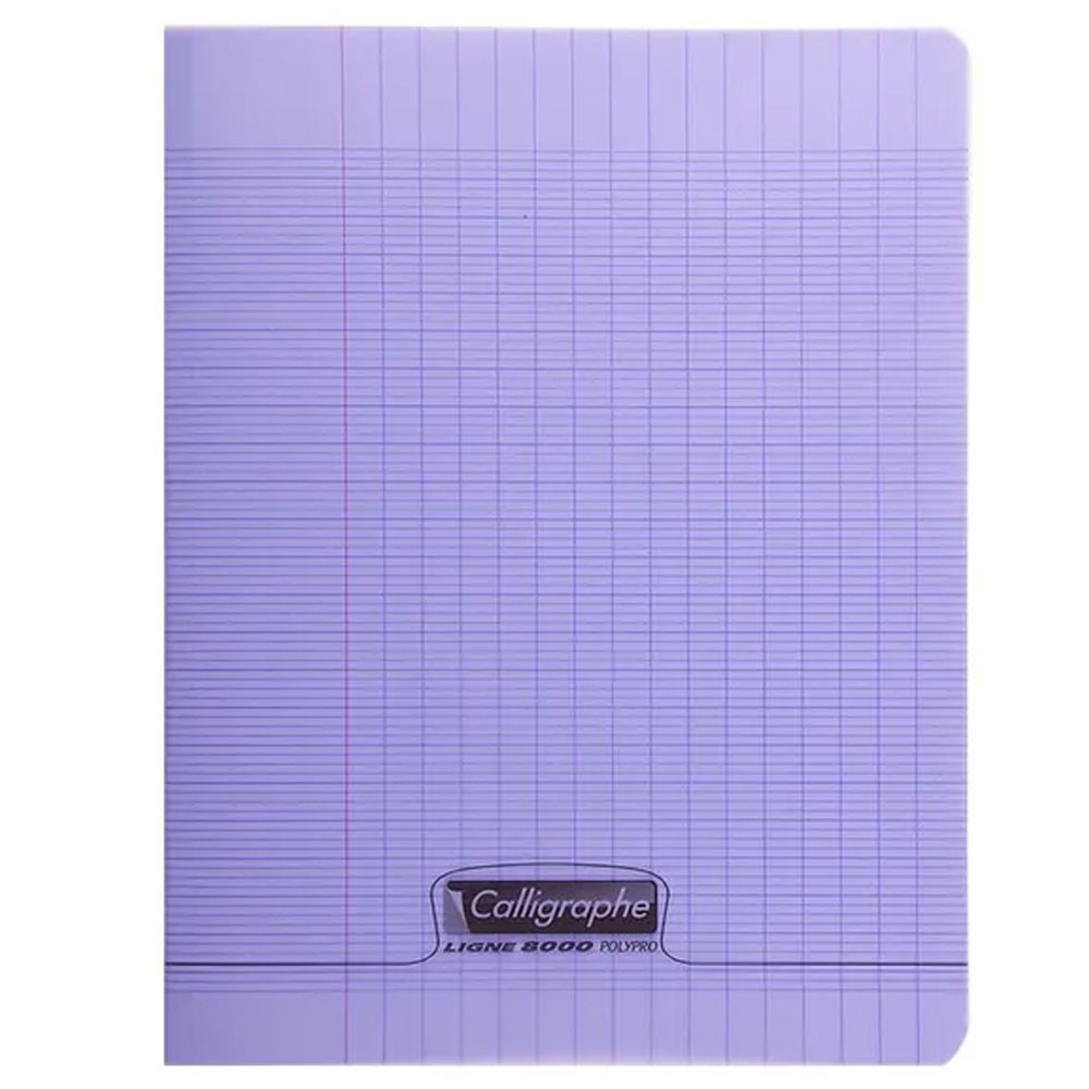 Cahier polypro - 17 x 22 cm - Calligraphe - 192 pages grand carreaux - Violet