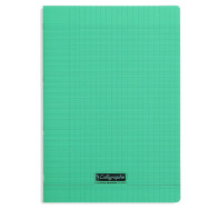 Cahier polypro - 17 x 22 cm - Calligraphe - 192 pages grand carreaux - Vert