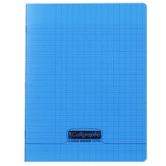 Cahier polypro - 17 x 22 cm - Calligraphe - 192 pages grand carreaux - Bleu