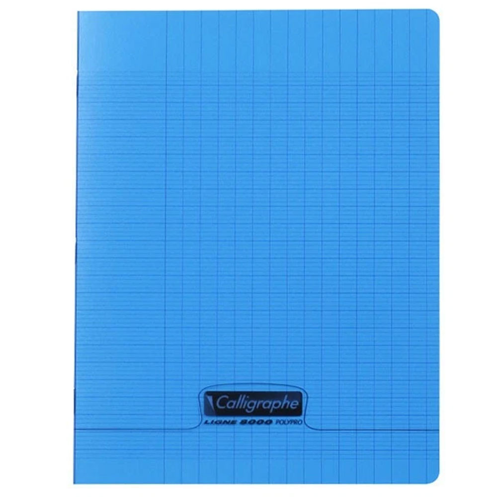 Cahier polypro - 17 x 22 cm - Calligraphe - 192 pages grand carreaux - Bleu