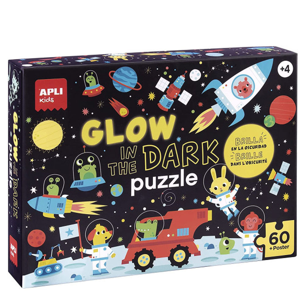 Puzzle pour Enfant - 60 pièces - Les animaux dans l'espace - Apli Kids
