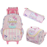Pack Scolaire Hello Kitty and Friends - Sweet Cupcake -3 Pièces -Sac à Roulettes & Sac Repas & Trousse - P25S4