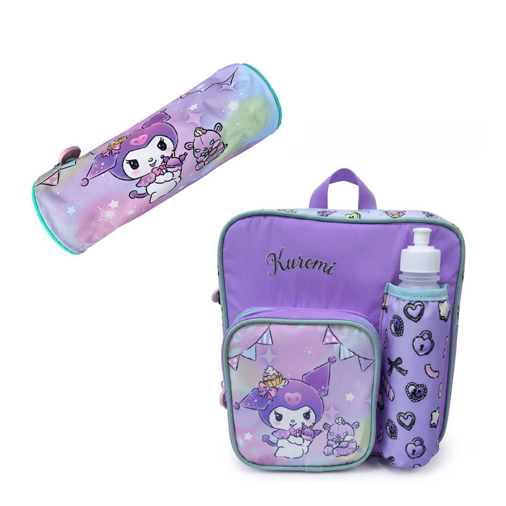 Pack Maternelle Kuromi - Sweet & Magic Pastel - 2 Pièces -Sac à dos de repas Isotherme & Trousse - KUR01