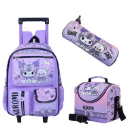 Pack scolaire Kuromi - Magic Pastel - 3 Pièces -Sac à Roulettes & Sac Repas & Trousse - KUR02