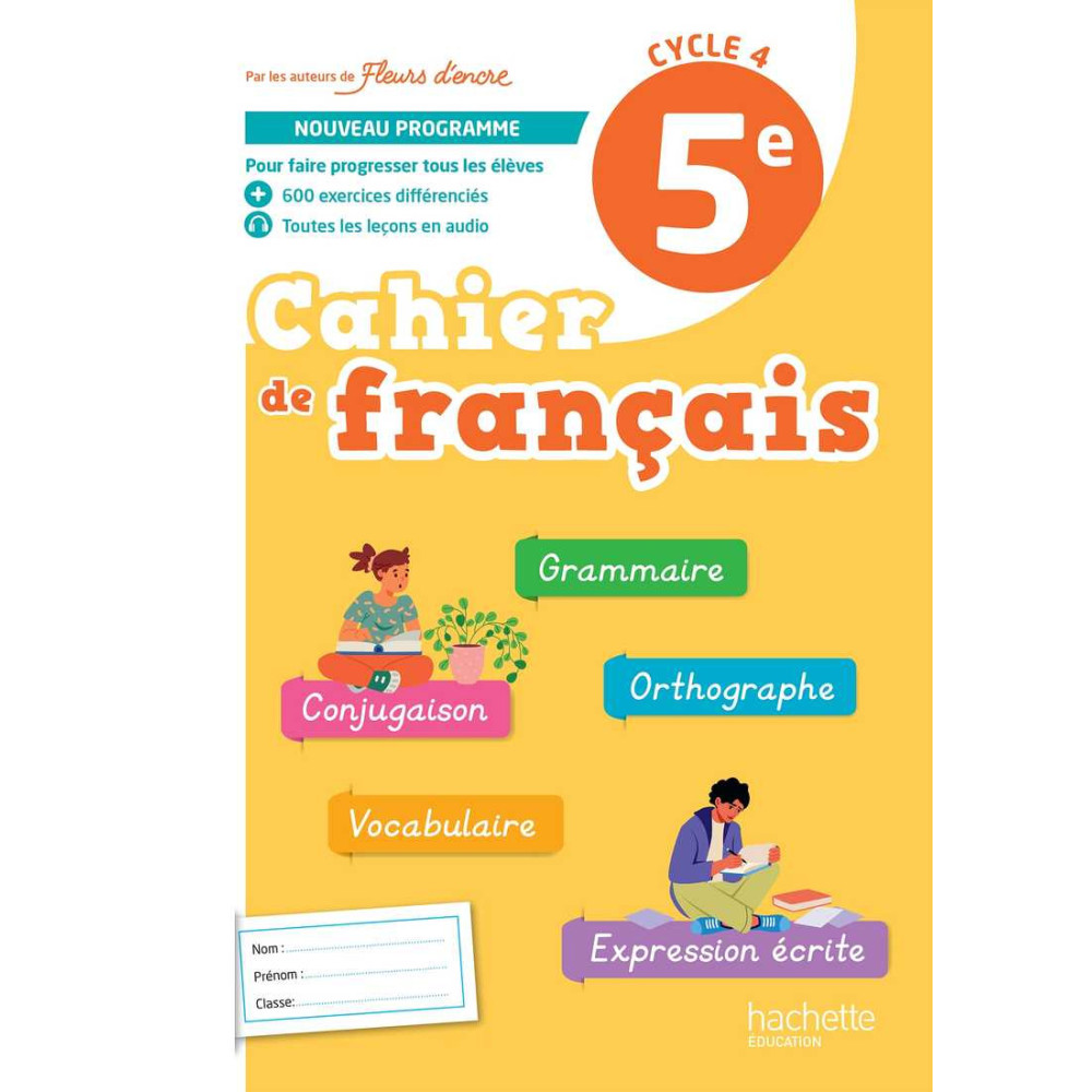 Fleurs d'encre 5e - Cahier élève - Ed. 2026
