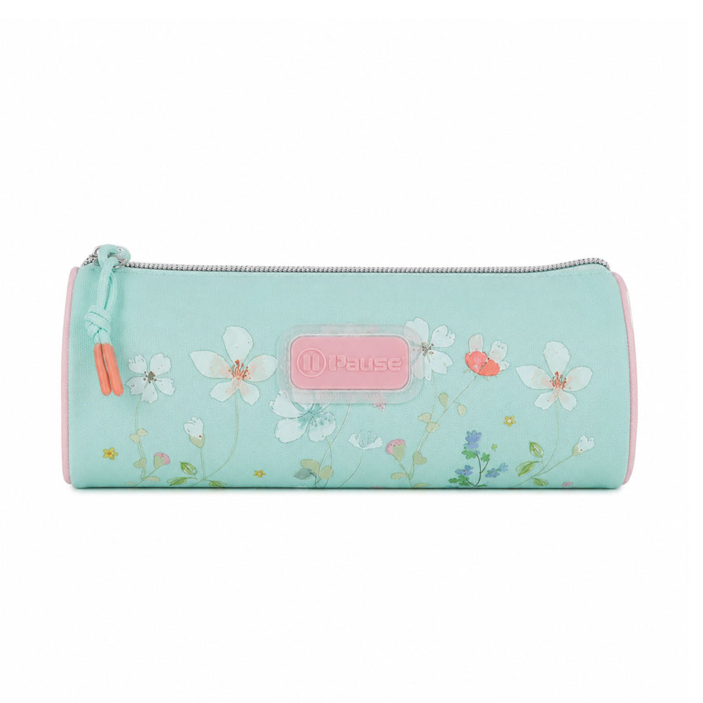 Trousse scolaire - Vert menthe et rose poudré Pastel Floral - P25G3-623
