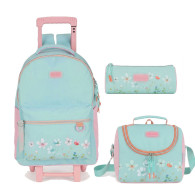 Pack scolaire - Vert menthe et rose poudré Pastel Floral - P25G3