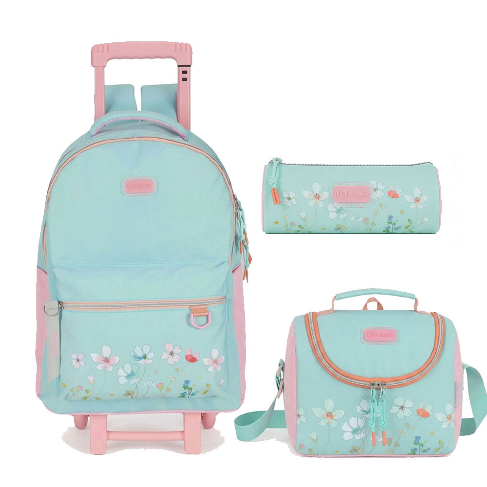 Pack scolaire - Vert menthe et rose poudré Pastel Floral - P25G3