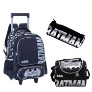 Pack Scolaire  Batman Forever -3 Pièces -Sac à Roulettes & Sac Repas & Trousse - BTM785