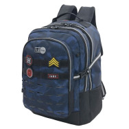 Sac à Dos scolaire -Design Militaire -Bleu foncé