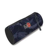 Trousse scolaire ronde - Motif camouflage bleu marine - F25B6-623