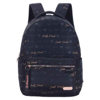 Sac à dos - Lovely Friends- Noir calligraphiées dorées rose gold - P25G5-3156