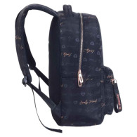 Sac à dos - Lovely Friends- Noir calligraphiées dorées rose gold - P25G5-3156