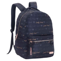 Sac à dos - Lovely Friends- Noir calligraphiées dorées rose gold - P25G5-3156