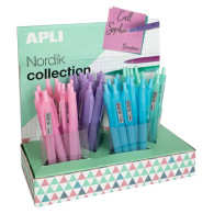 Stylos Nordik à encre gel bleue - Couleurs pastel- Écriture fluide et précise- APLI