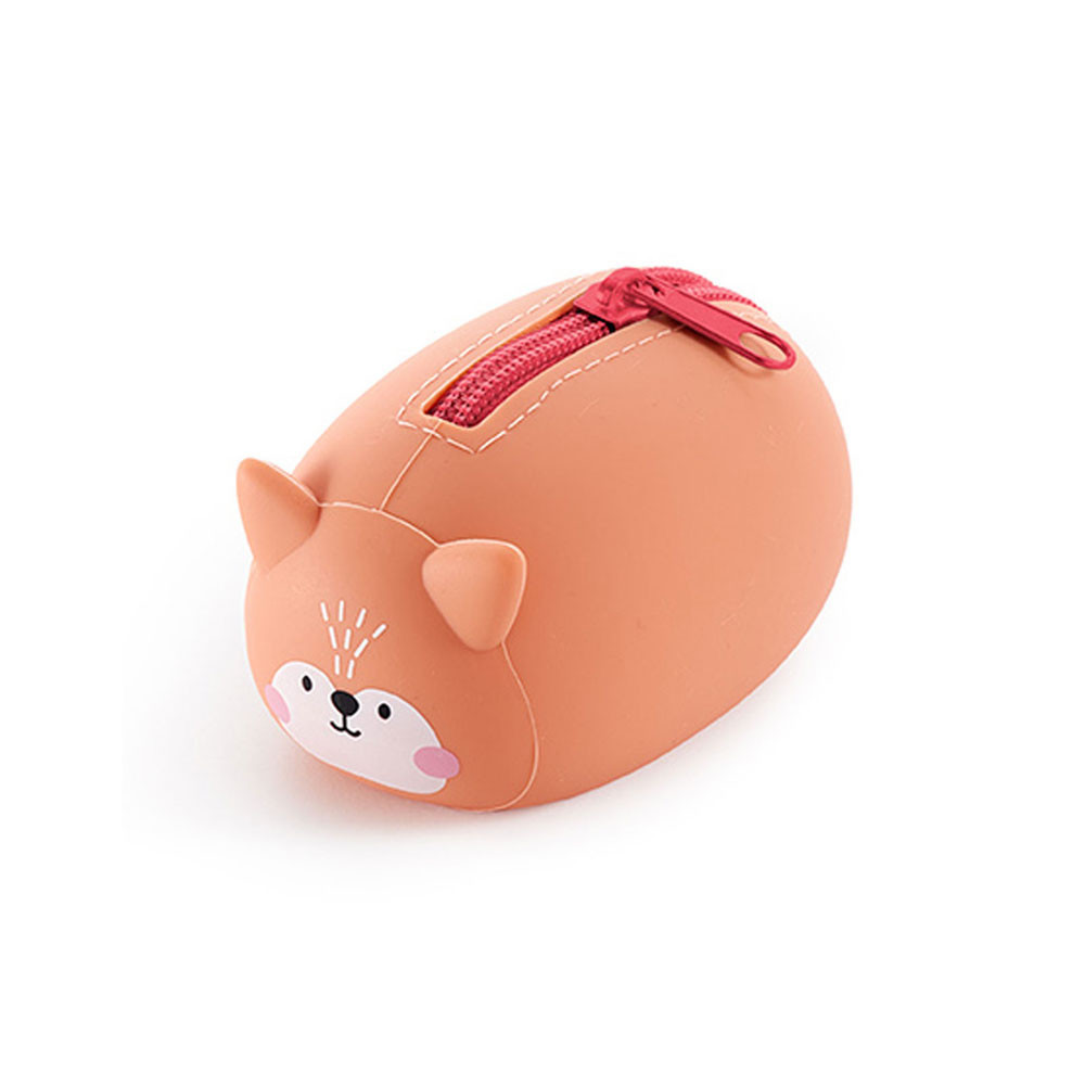 Porte monnaie en silicone animales - Renard -Rose