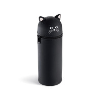 Trousse en silicone animaux - Chat - noir
