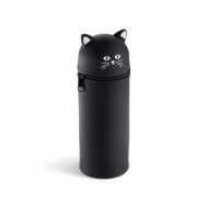 Trousse en silicone animaux - Chat - noir