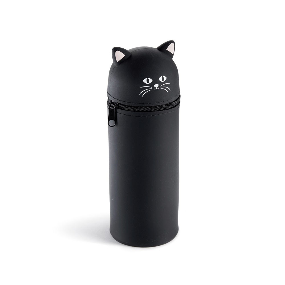 Trousse en silicone animaux - Chat - noir
