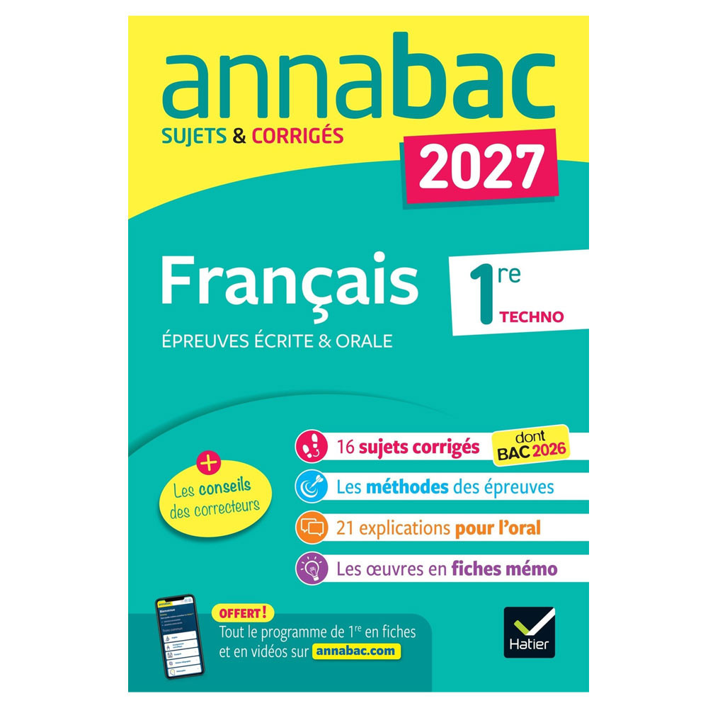 Annales du bac 2027 - Annabac Français 1re technologique