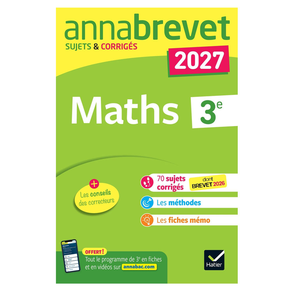 Annales du brevet 2027 - Annabrevet Maths 3e - Nouveau brevet