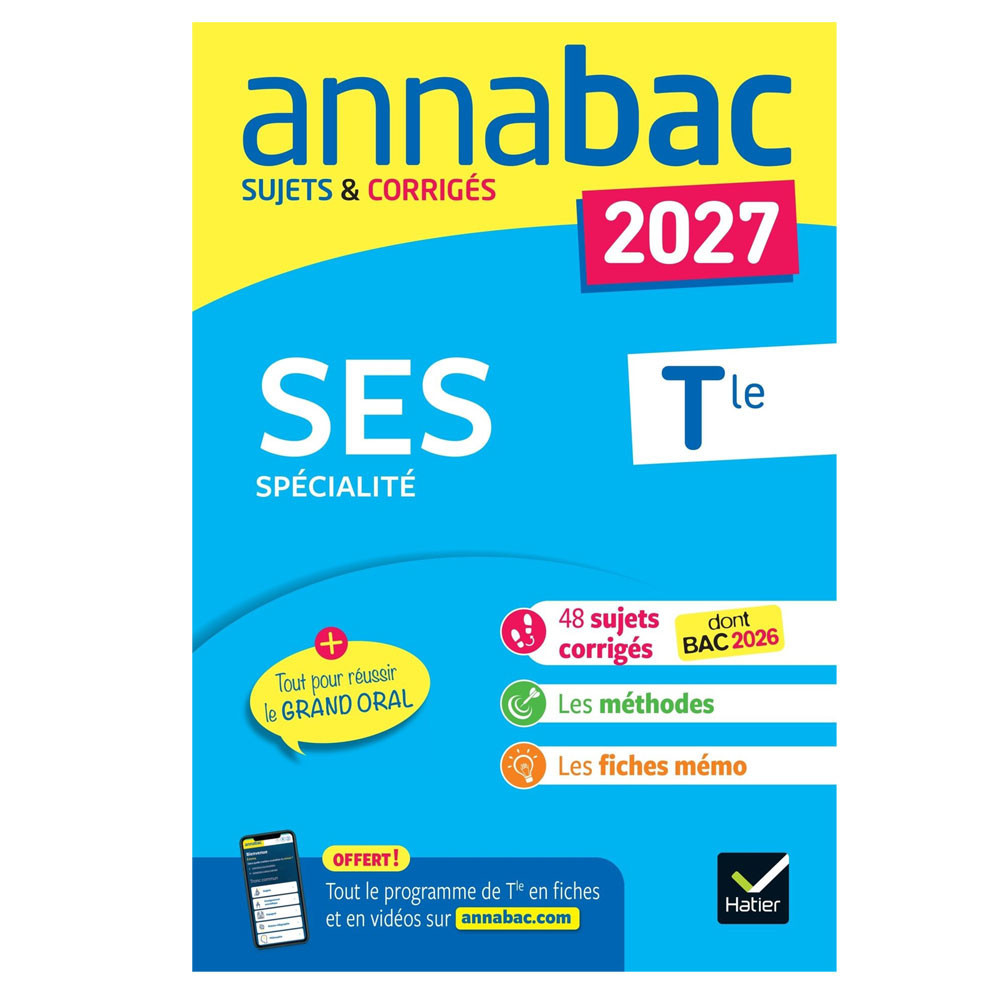 Annales du bac 2027 - Annabac SES Tle générale
