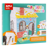 Maison à construire avec gommettes et crayons