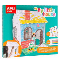 Maison à construire avec gommettes et crayons