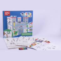 Château à construire avec gommettes et crayons