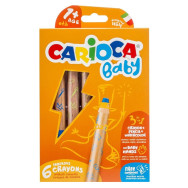 Carioca baby 3 in 1 crayons 6 pièces