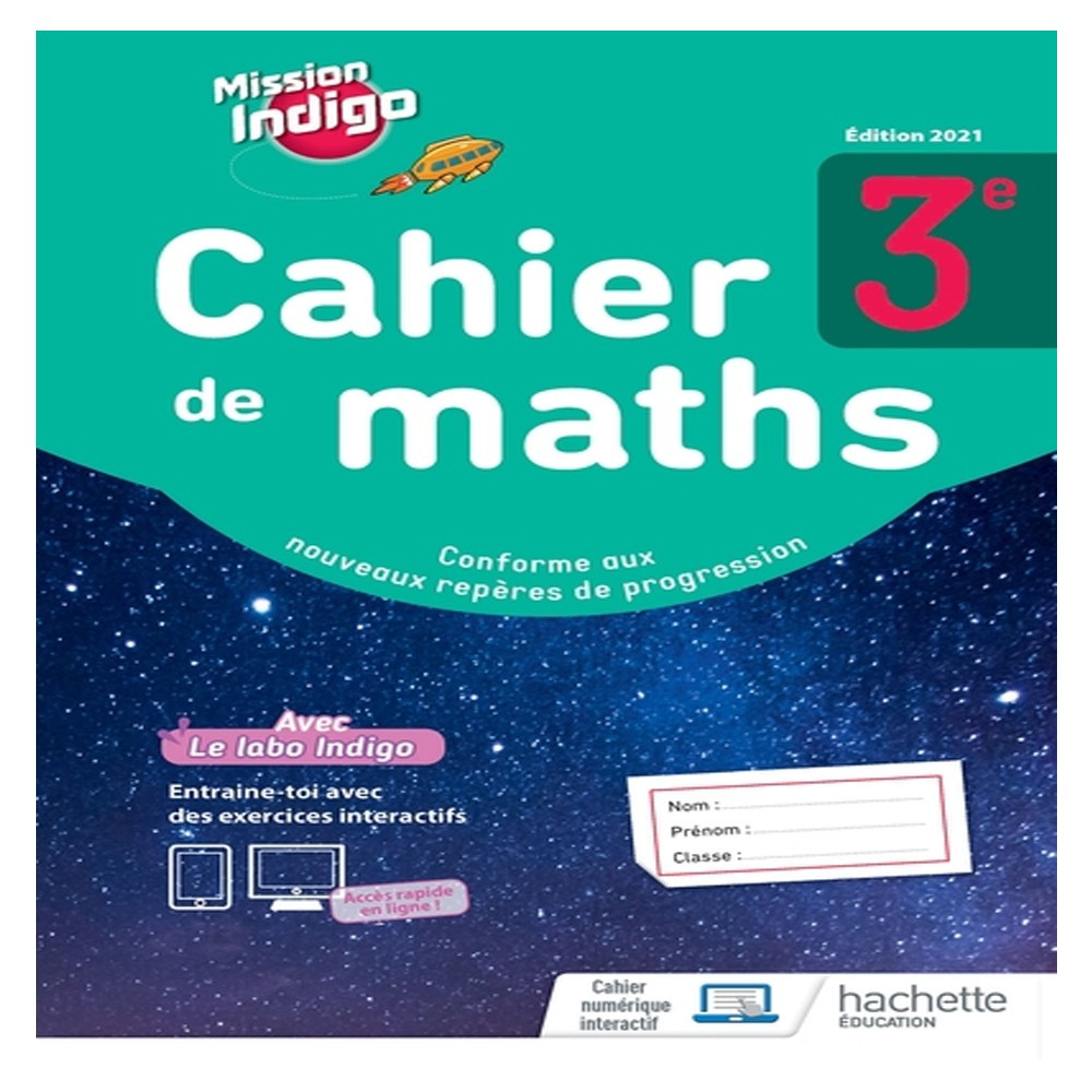 Mission Indigo 3e  cahier d'activités 9782017875253