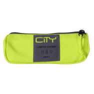 Trousse CITY à éclair en satin - Jaune