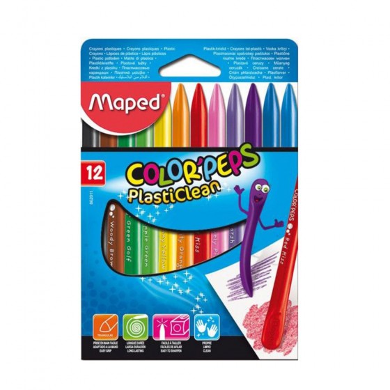 12 Crayons Plastiques MAPED