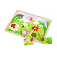 Puzzle sur un bloc 16 éléments - la vie dans le pré
