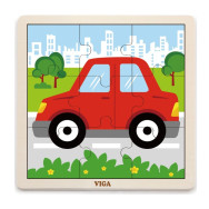 Puzzle sur un bloc de 9 éléments - Voiture