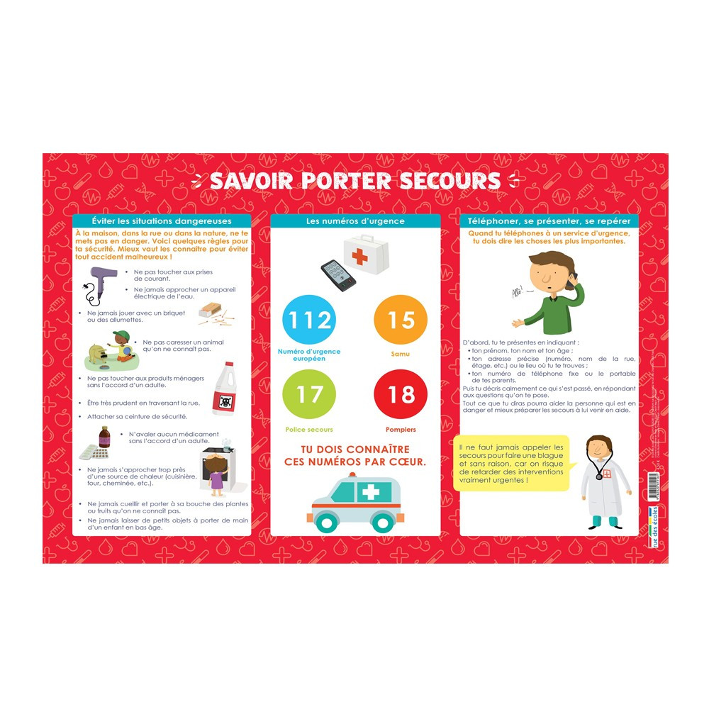 Les posters de l'école : Savoir porter secours