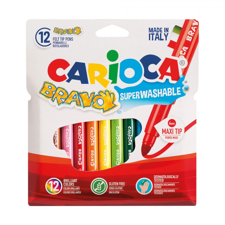 Carioca feutre tampon Superwashable 12 pièces (= 12 couleurs et 12