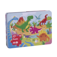 Puzzle les dinosaures - Boite métal